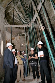 EL ALCALDE VISITA LAS OBRAS DE RESTAURACIÓN DE LA TORRE DE LA MERCED